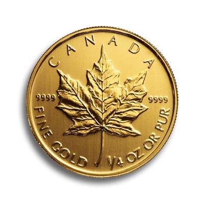 Mixed Dates 1/4 oz Canadian Maple Leaf Gold Coin Rear