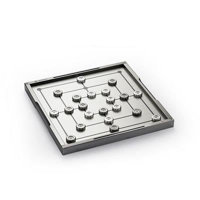 Silver Chess and Draughts Set Reverse