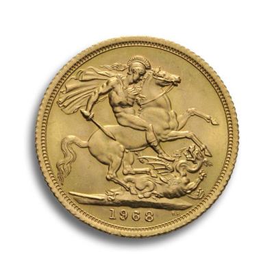 Sovereign Elizabeth II Pre-decimal Gold Coin Reverse