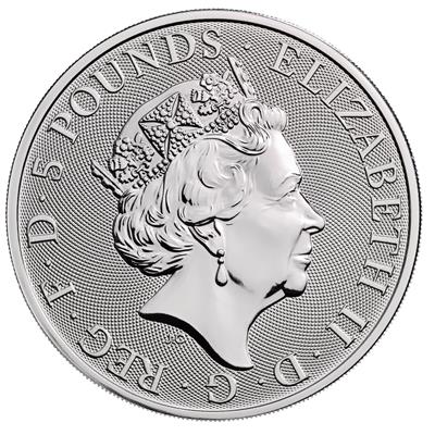 2020 2oz Queen's Beast White Horse of Hanover Silver Coin Obverse