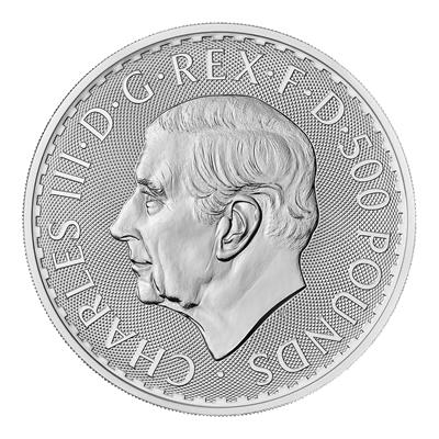 Obverse side of the 2024 1kg Britannia Silver Coin