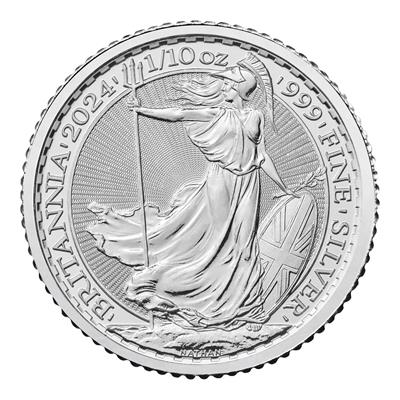 Reverse of the 2024 1/0oz Britannia Silver Coin