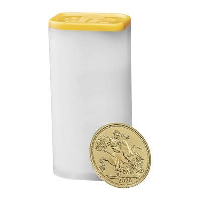  2026 Gold Sovereign Coin Tube of 25 coins